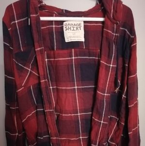 Flannel like with a hood